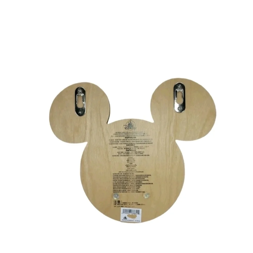 Disney Store - Mickey Mouse Icon Shaped Wood Decorative Wall Hooks New